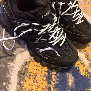 Balenciaga Men's Black and White Track Runners